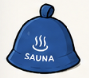 青いサウナハット